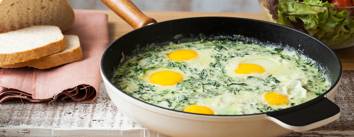 שקשוקה לבנה עם תרד