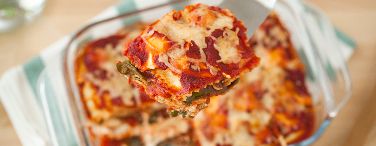 לזניה רביולי עם רוטב עגבניות ותרד