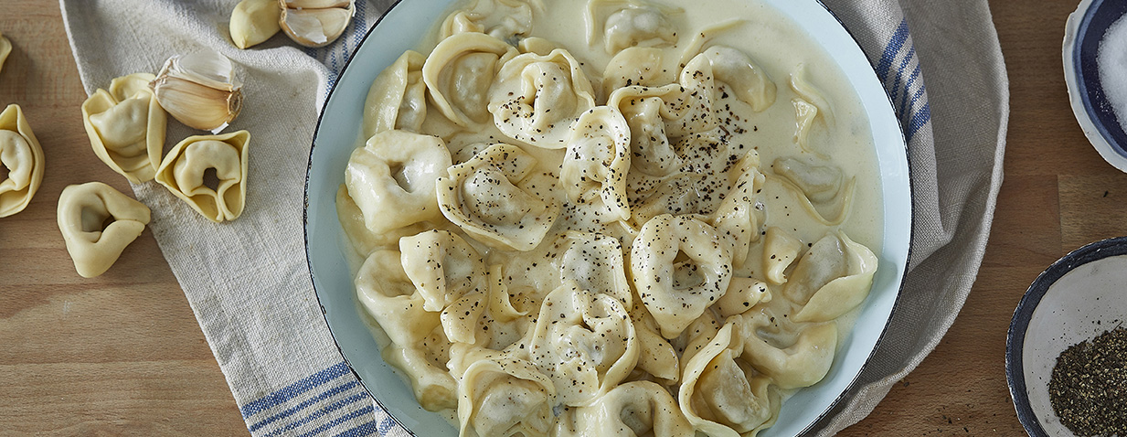 טורטליני פטריות ברוטב 4 גבינות